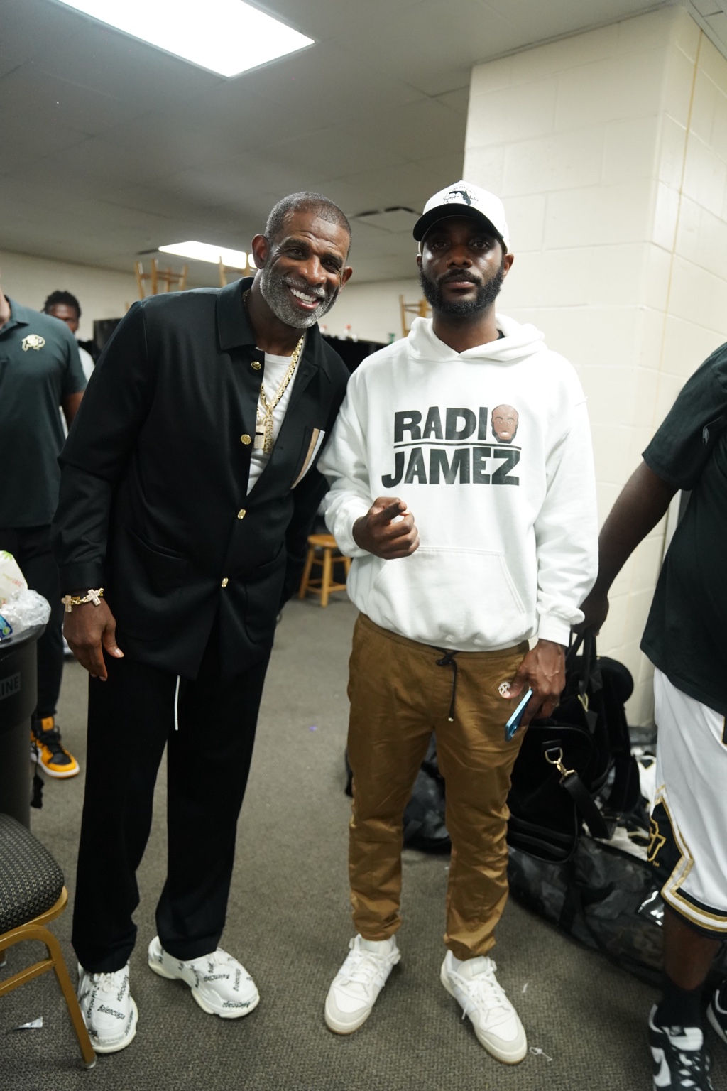 Radio Jamez with Deion Sanders at a Colorado football event